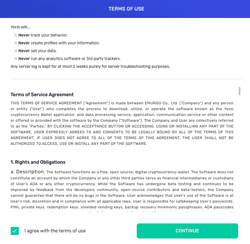 accept terms and conditions